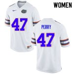 Women's Florida Gators #47 Austin Perry NCAA Nike White Authentic Stitched College Football Jersey XLV1862RP